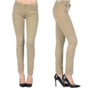 AG Adriano Goldschmied The Stilt Cigarette Leg Jean Khaki Pants Size 26R